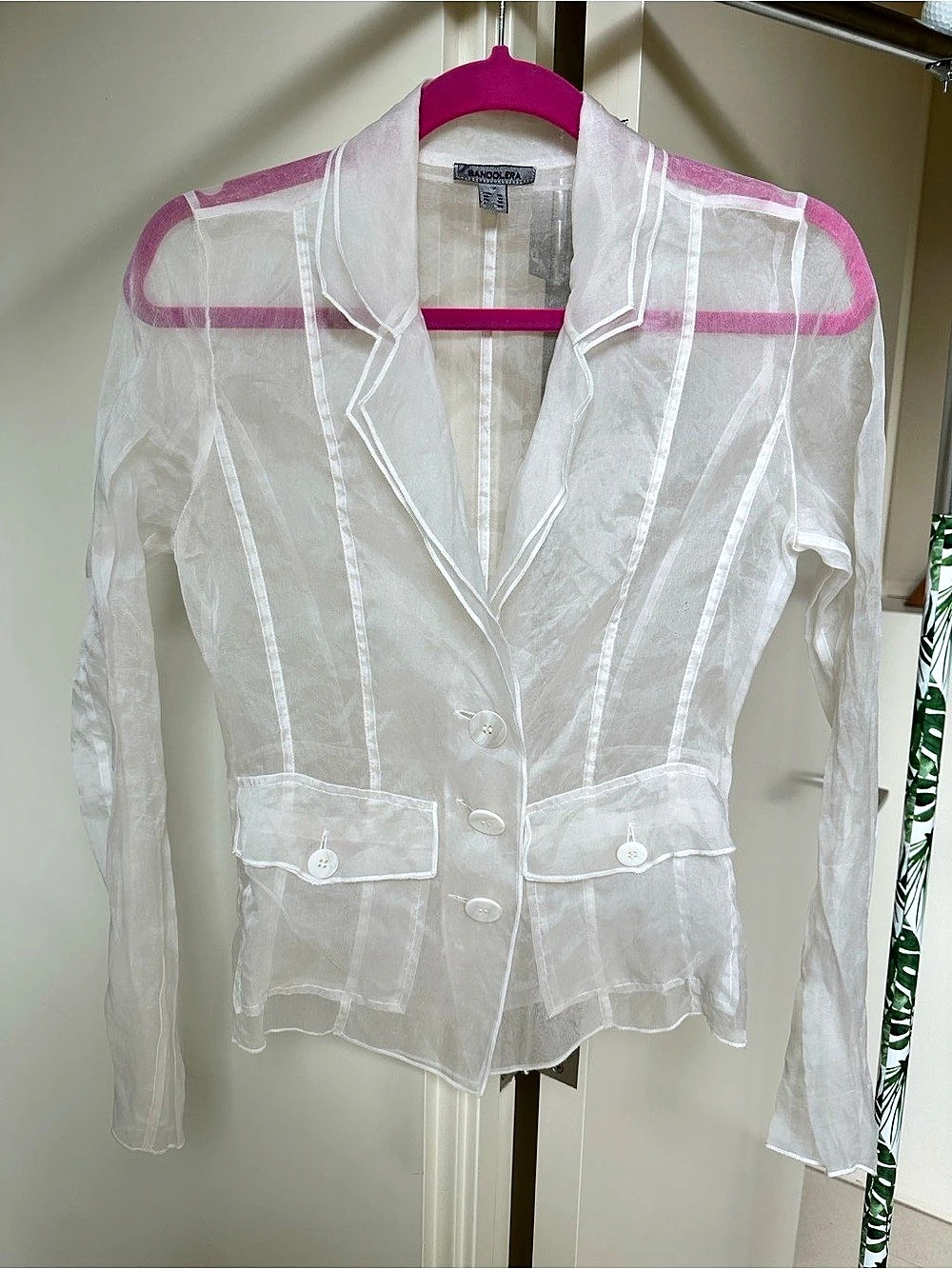 Bandolera Sheer White Blazer Size EU 36 Like New